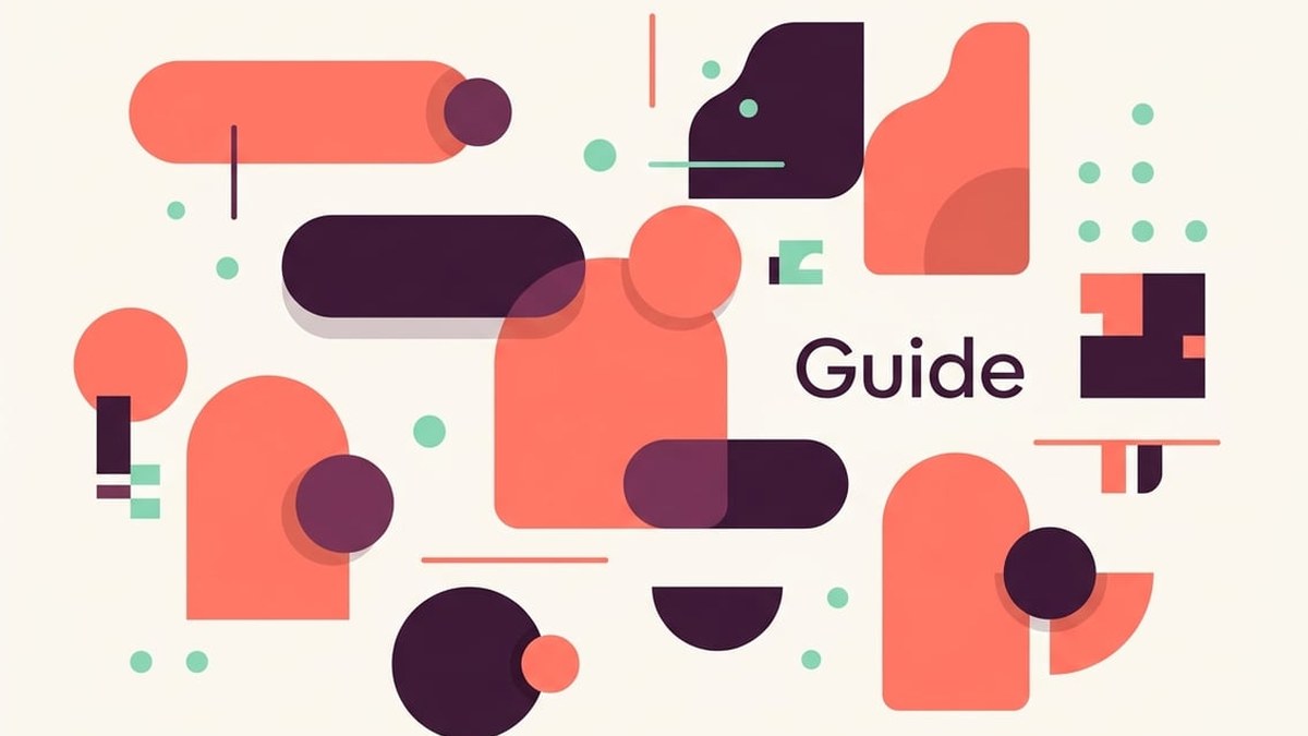 Illustration graphique coloriée aux tons corail et prune évoquant l'accessibilité et la clarté du guide